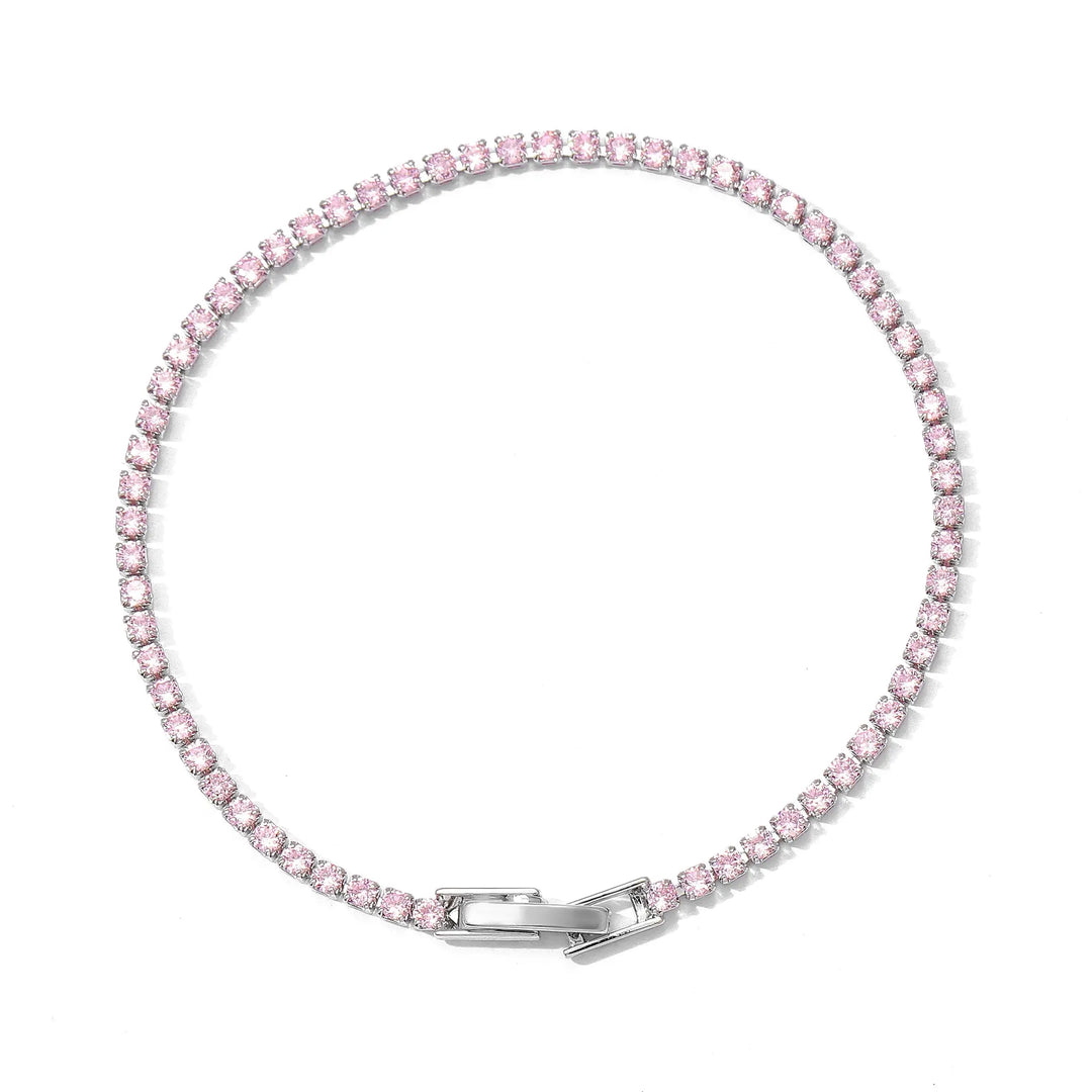 Blush Sparkling Tennis Bracelet - Silver | Salty