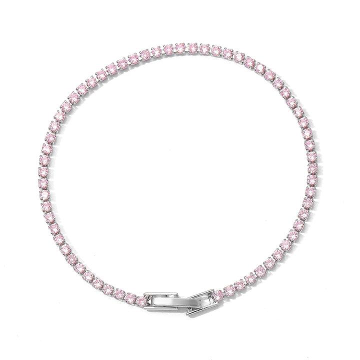 Blush Sparkling Tennis Bracelet - Silver | Salty