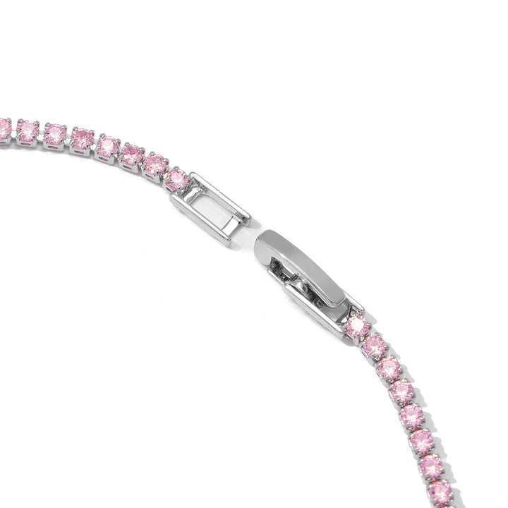 Blush Sparkling Tennis Bracelet - Silver | Salty