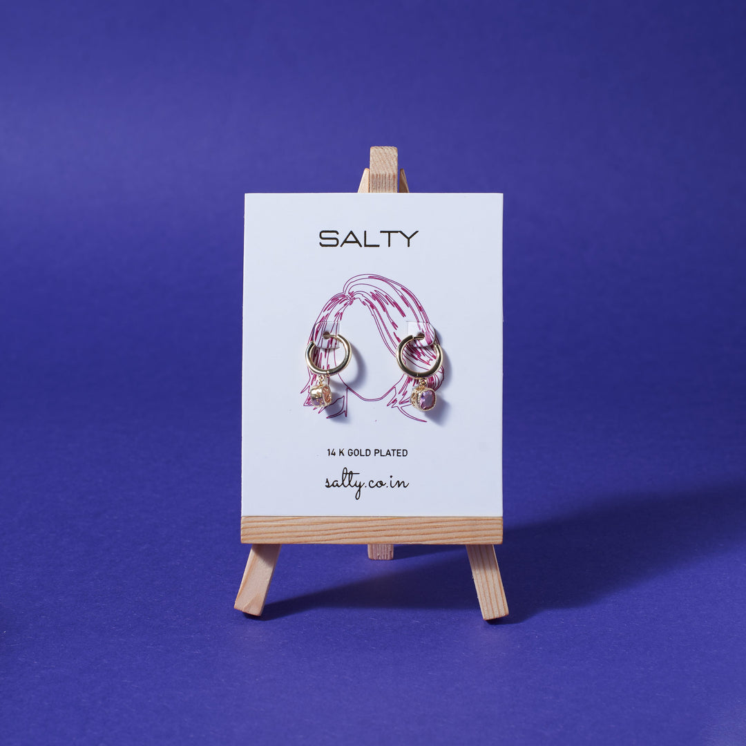 Blush Pink Diamond Earrings - Salty Accessories