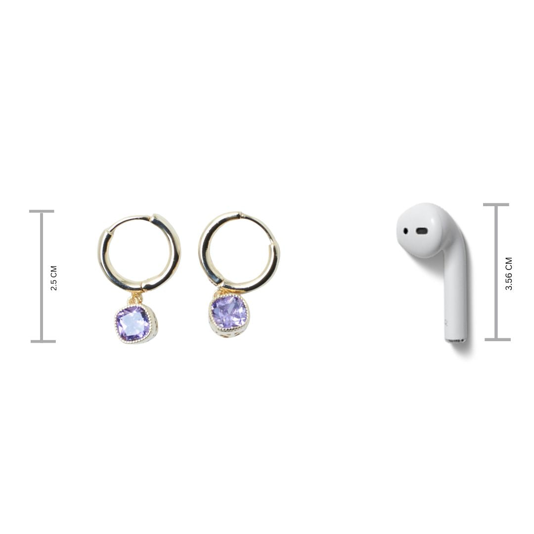 Blush Purple Diamond Earrings - Salty Accessories