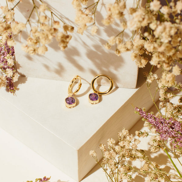 Blush Purple Diamond Earrings