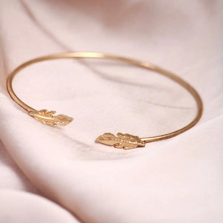 Boho Feather Golden Cuff - Salty Accessories