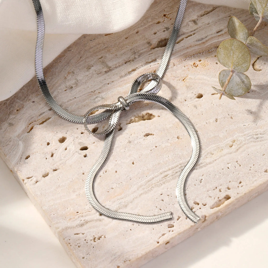 Celestial Bow Silver Necklace - Salty Accessories