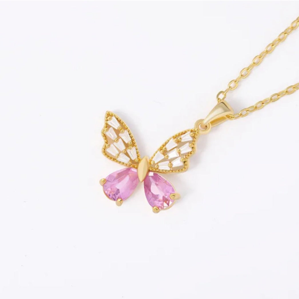Butterfly Crystal Whispers Necklace - Salty Accessories