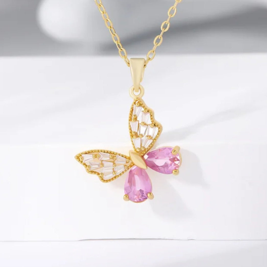 Butterfly Crystal Whispers Necklace - Salty Accessories