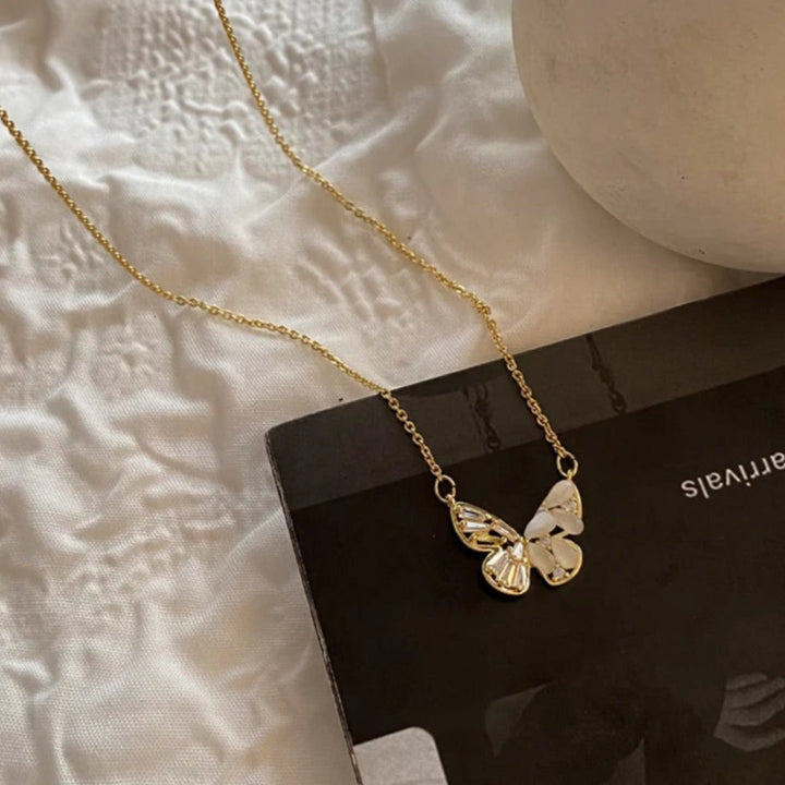 Butterfly Kisses Golden Necklace - Salty Accessories