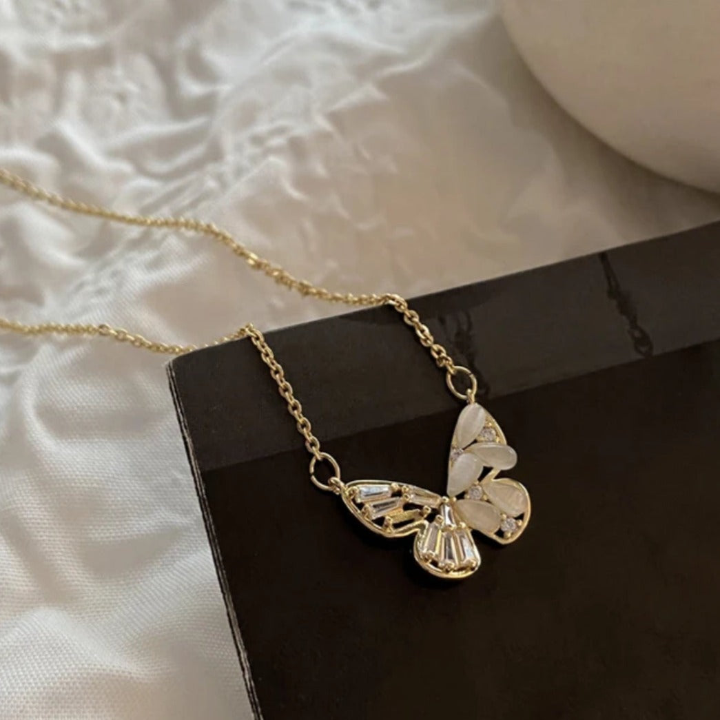 Butterfly Kisses Golden Necklace - Salty Accessories