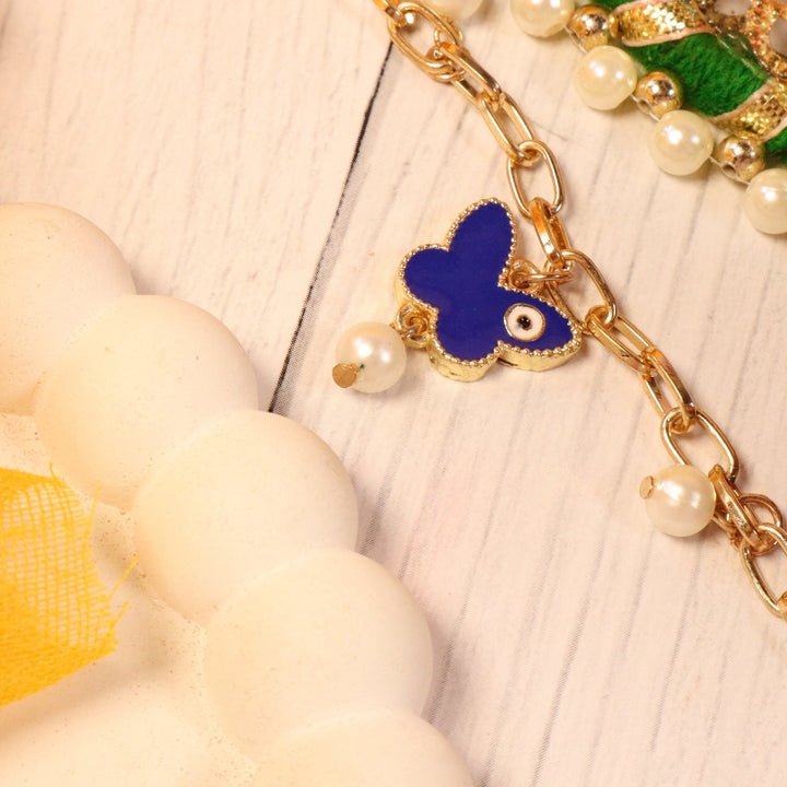 Butterfly Painted Evil Eye Bracelet