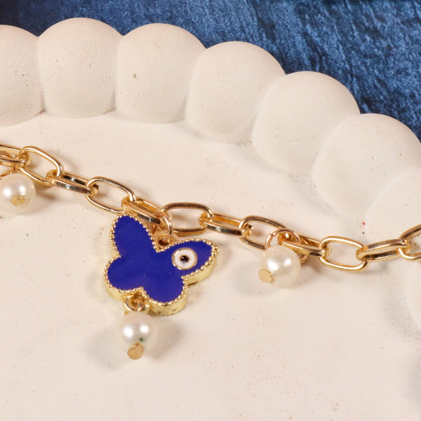 Butterfly Painted Evil Eye Bracelet