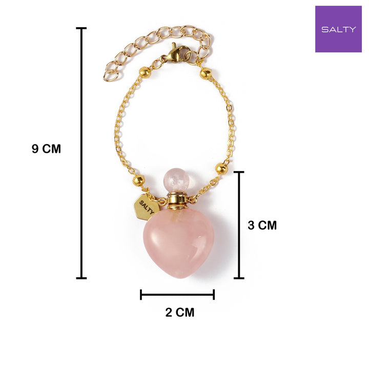 Rose Quartz Perfume Bottle Charm