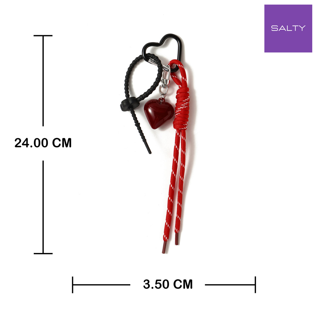 Glossy Red Heart Bag Charm