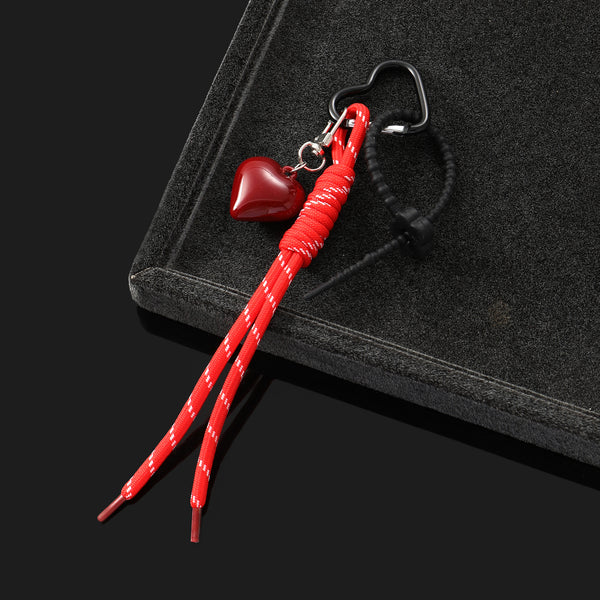 Glossy Red Heart Bag Charm