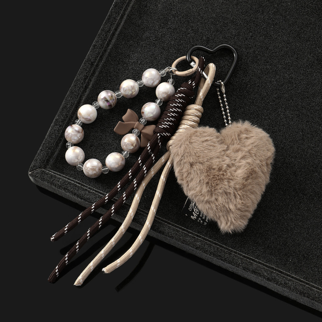 Heart, Beads & Lace Trio Bag Charm