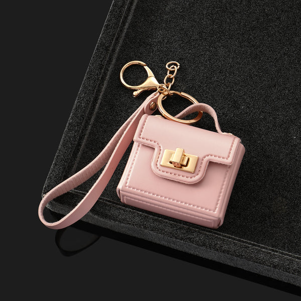The Office Mini Leather Bag Charm - Pink