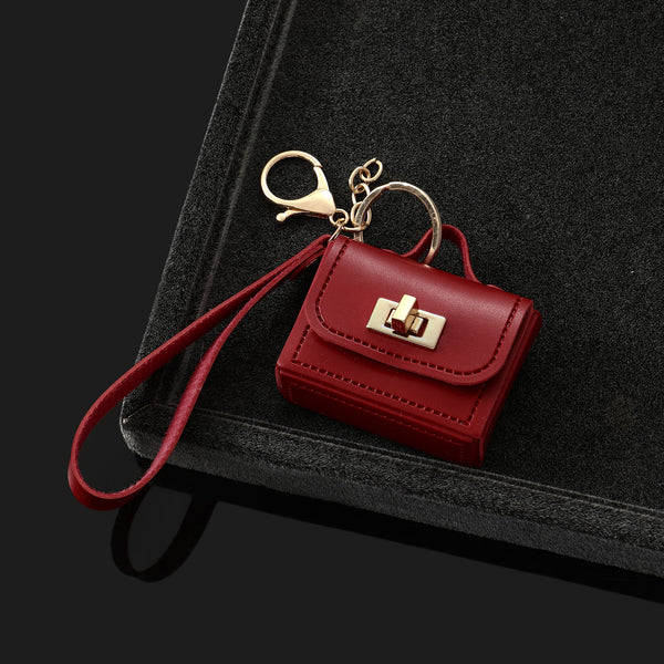 The Office Mini Leather Bag Charm - Red