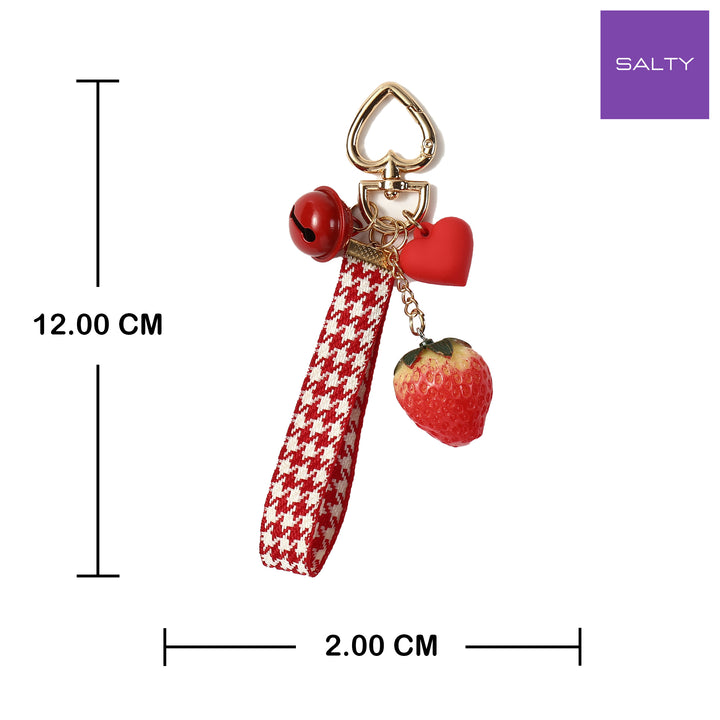 Hearts & Starwberry Purse Charm