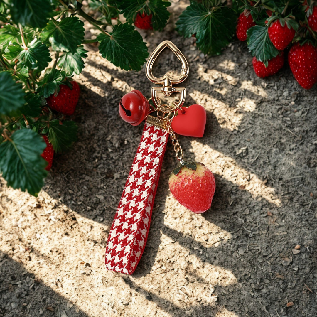 Hearts & Starwberry Purse Charm