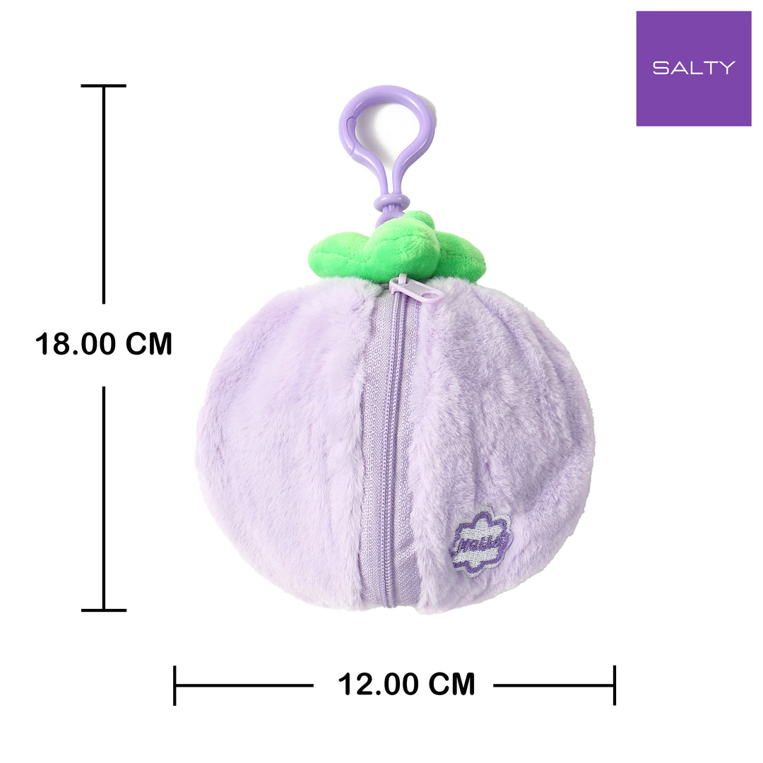 Mini Furry Zipper Pouch Bag Charm