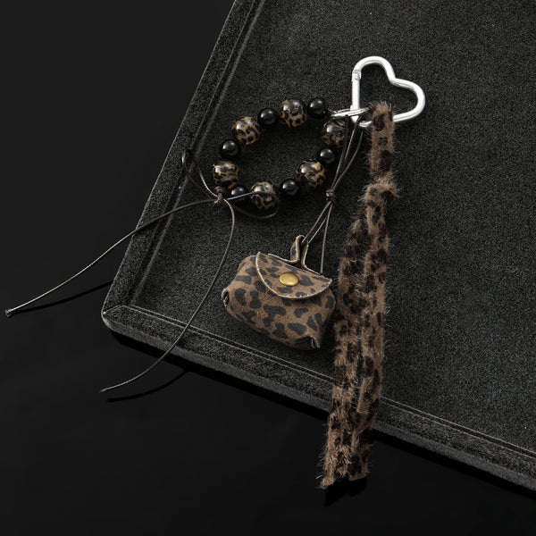 The LeopardLoop Keyring Bag Charm - Brown