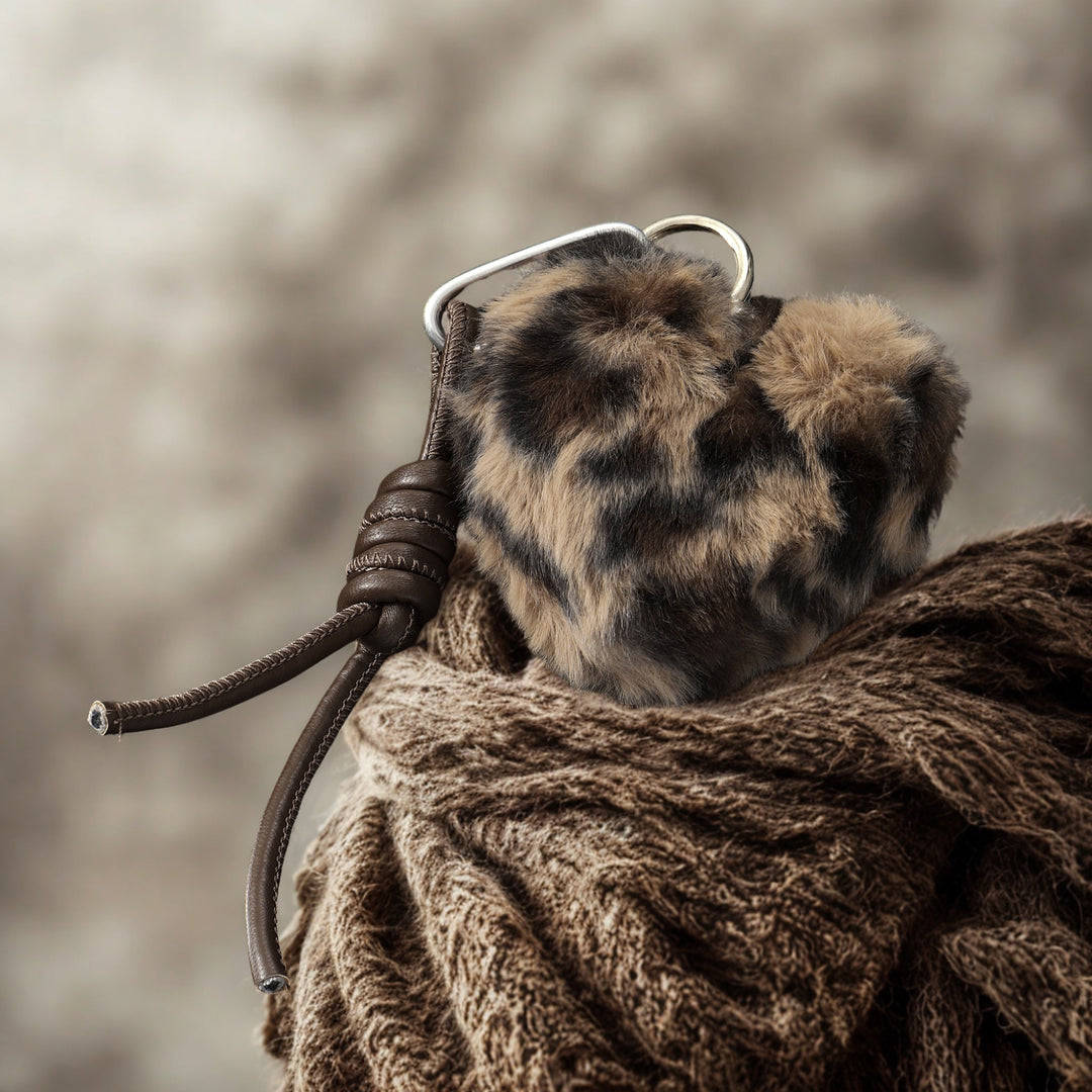 Fur Heart Bag Charm