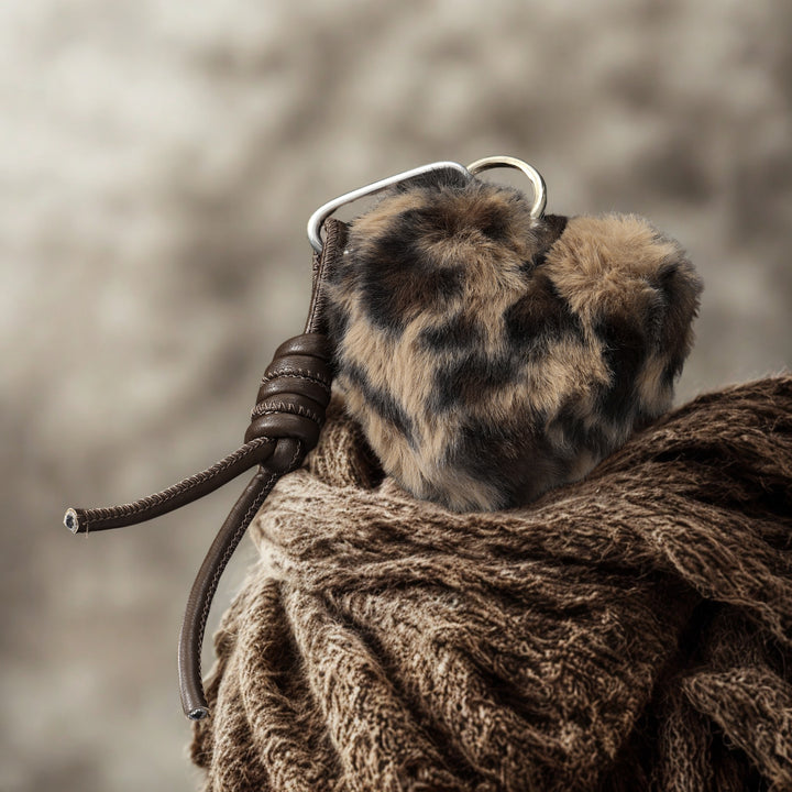 Fur Heart Bag Charm
