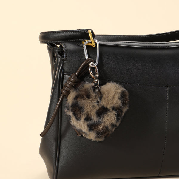 Fur Heart Bag Charm