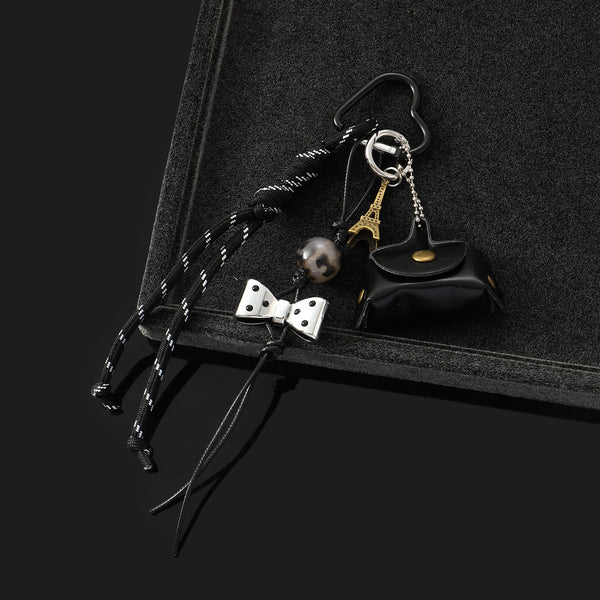 The Flap Mini Purse Charm - Black