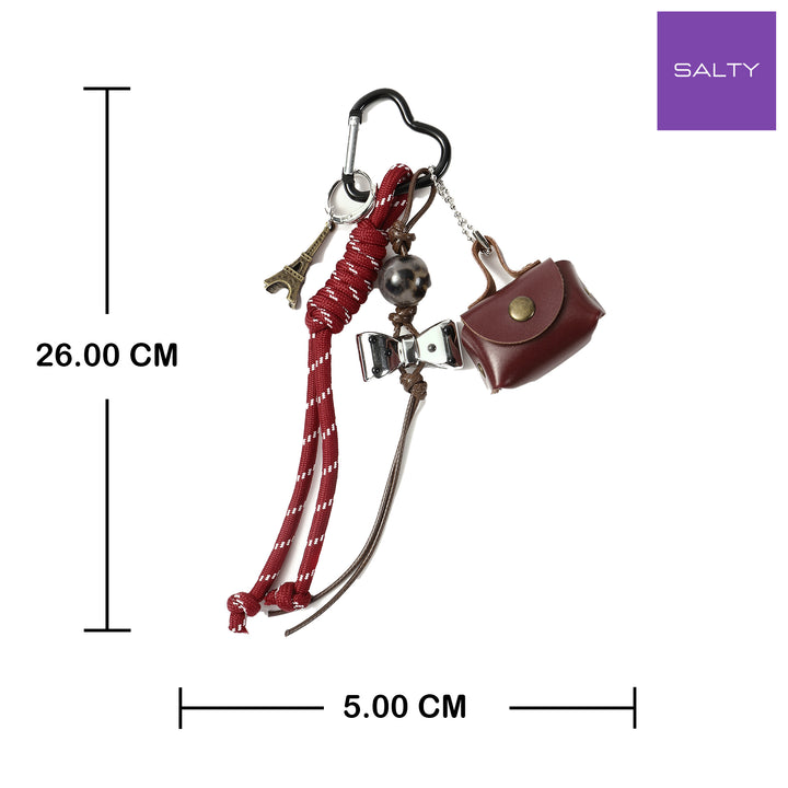 The Flap Mini Purse Bag Charm - Red