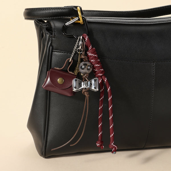 The Flap Mini Purse Bag Charm - Red