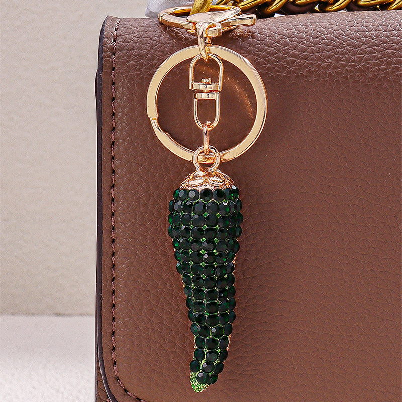 Studded Green Chilly Bag and Purse Charm - Salty Accessories
