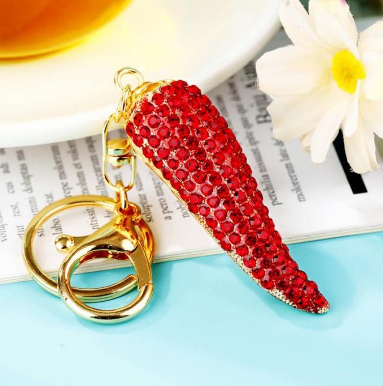 Studded Red Chilly Bag and Purse Charm