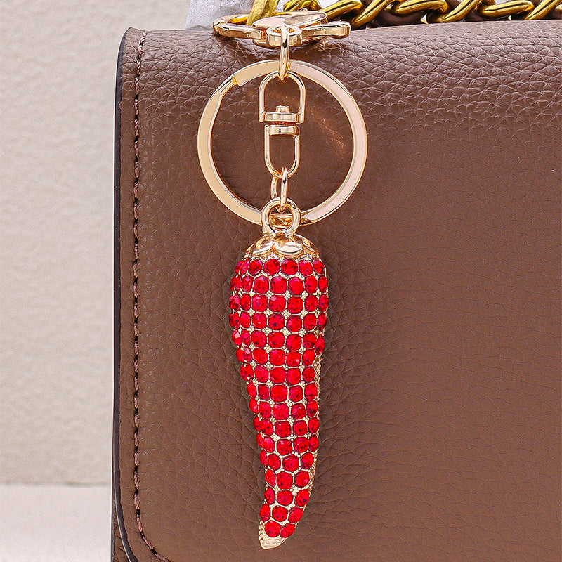 Studded Red Chilly Bag and Purse Charm - Salty Accessories