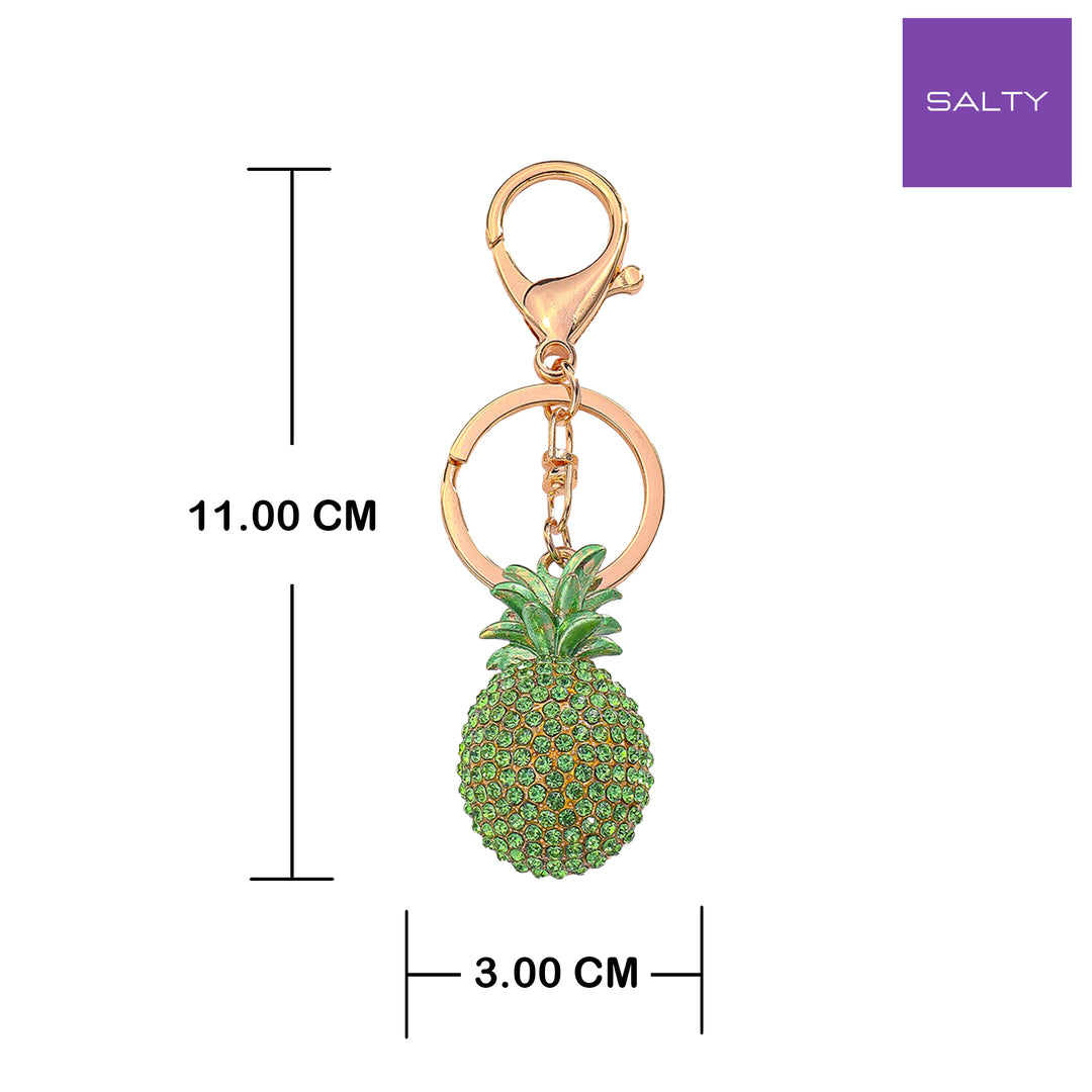 Green Pineapple Crystal Bag Charm