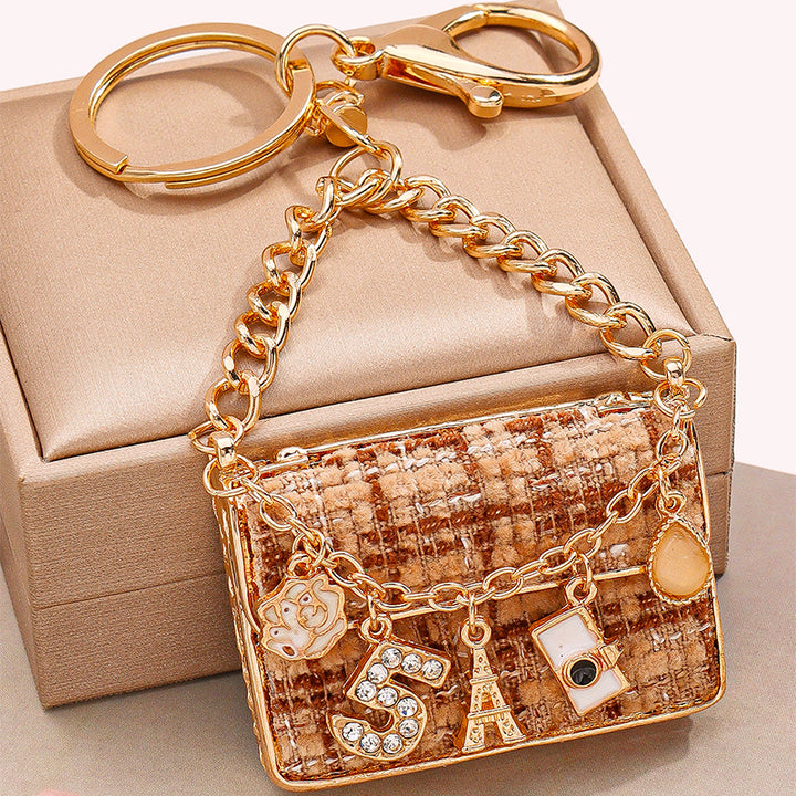 Mini Paris Purse Bag Charm-Brown
