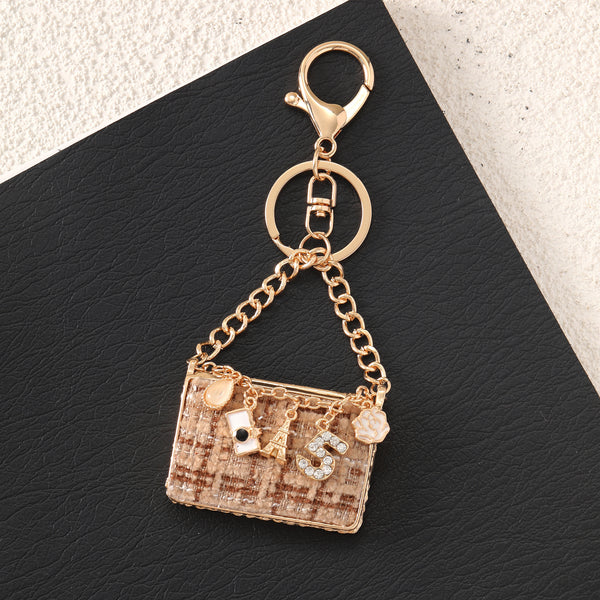 Mini Paris Purse Bag Charm-Brown
