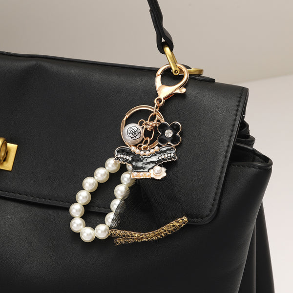 Pearls and Flowers Bag and Purse Charm
