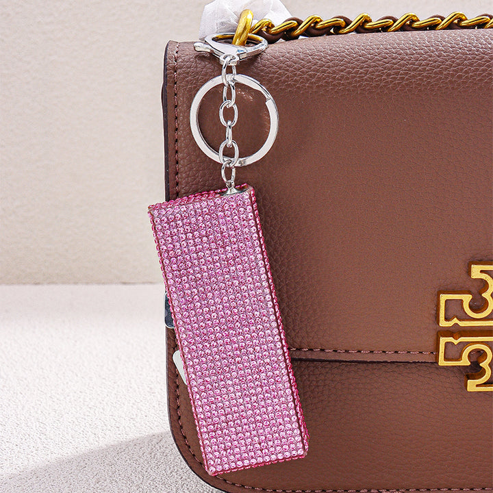 Openable Pink Rhinestone Mini Organiser Backpack Charm