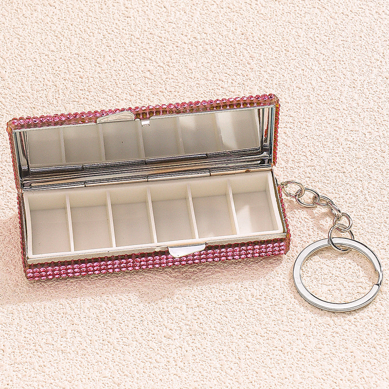 Openable Pink Rhinestone Mini Organiser Backpack Charm