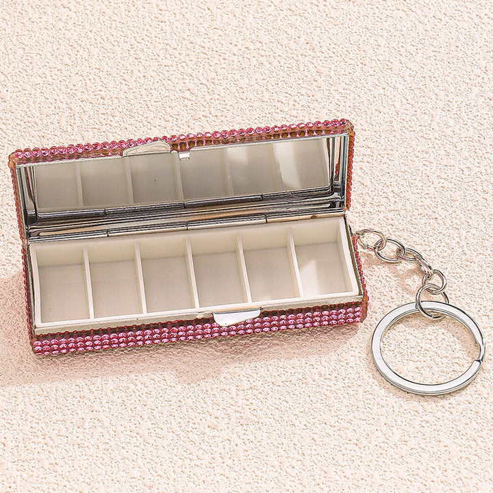 Openable Pink Rhinestone Mini Organiser Backpack Charm