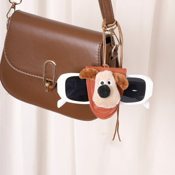 Cute Puppy Sunglasses and Scarf Holder Bag Charm
