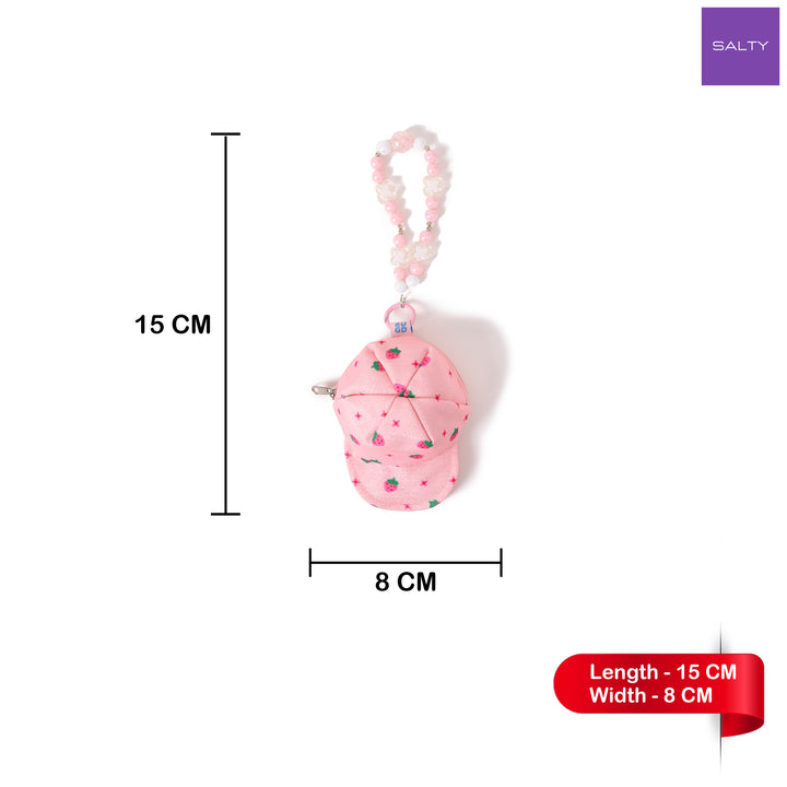 Mini Pink Cap Pouch Charm For Bags