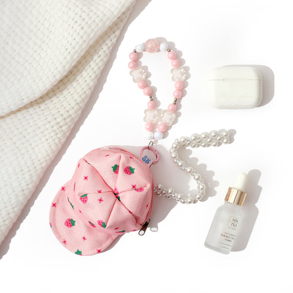 Mini Pink Cap Pouch Charm For Bags