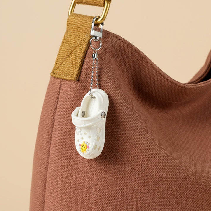 White Smiley Mini Crocs Charms