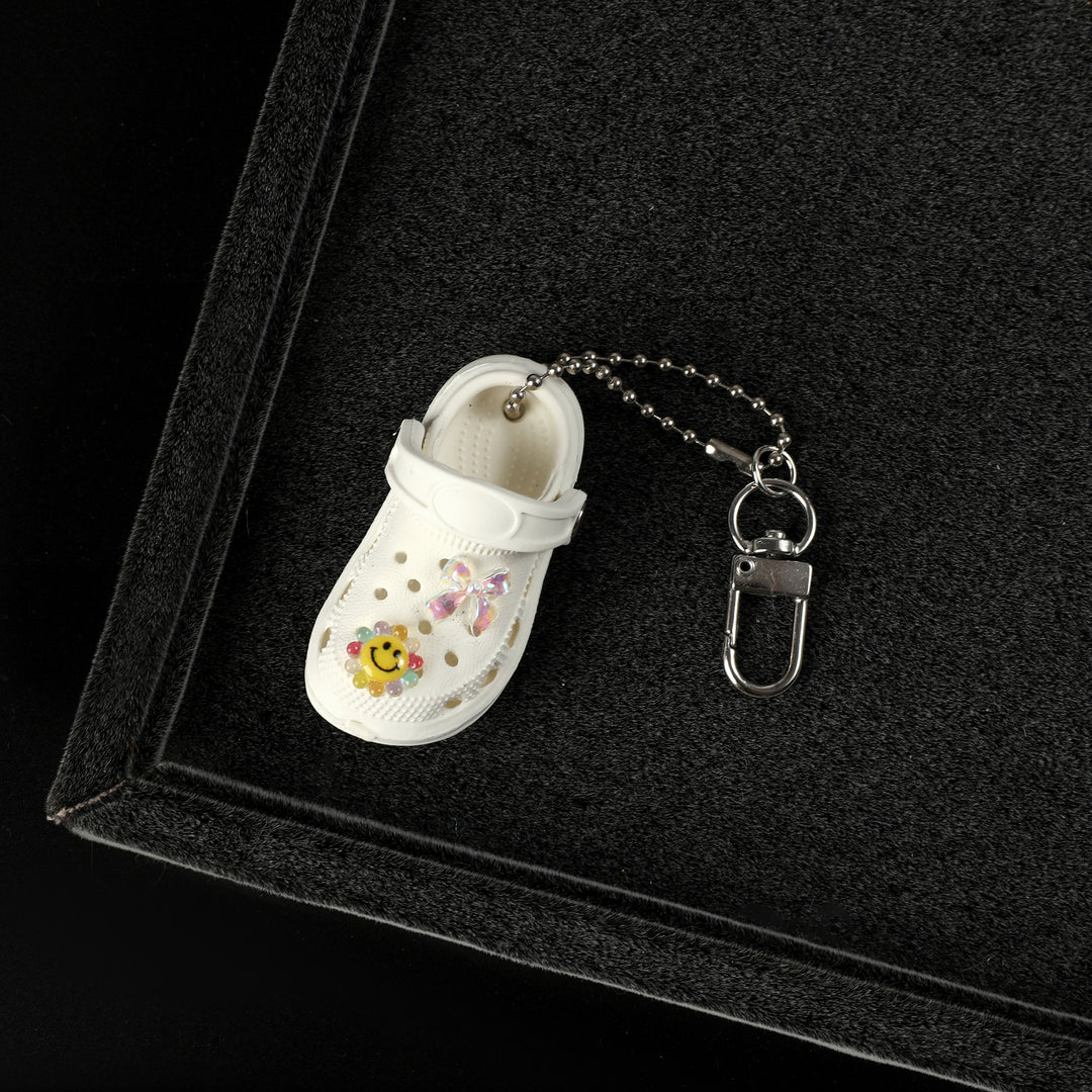 White Smiley Mini Crocs Charms