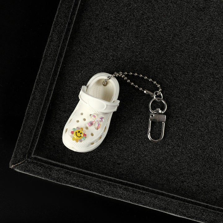 White Smiley Mini Crocs Charms