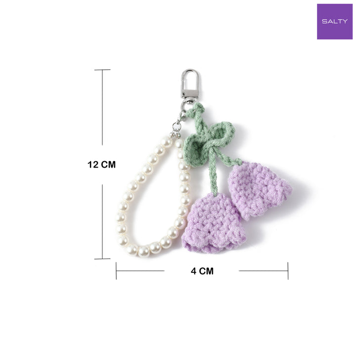 BloomKnit Pearl Bag Charm - Lilac
