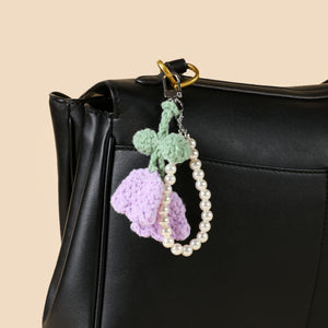 BloomKnit Pearl Bag Charm - Lilac