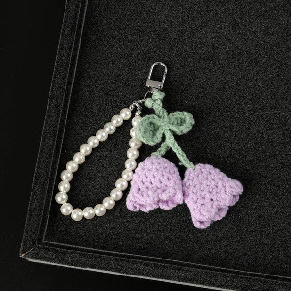 BloomKnit Pearl Bag Charm - Lilac