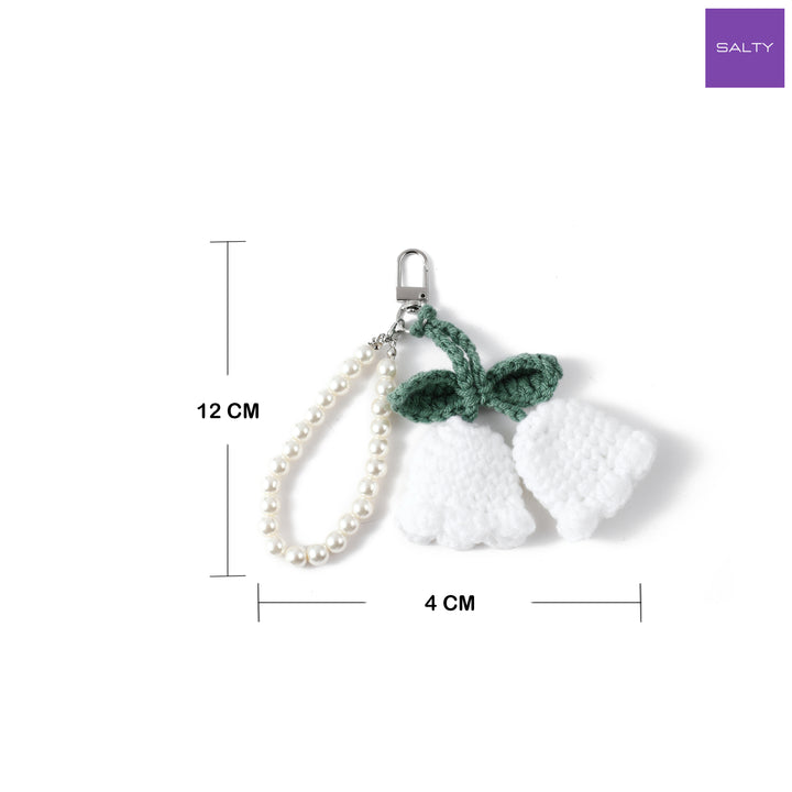 BloomKnit Pearl Bag Charm - White